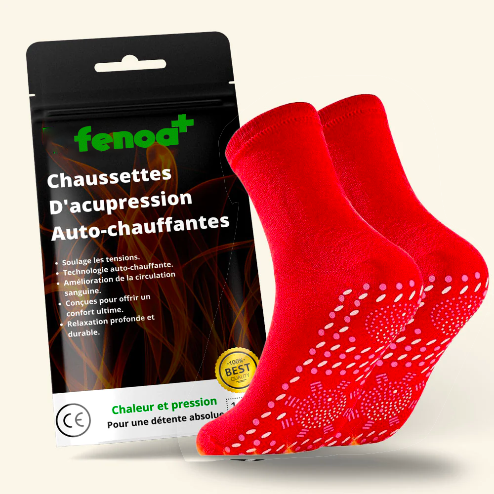 Chaussettes d'Acupression Auto-Chauffantes